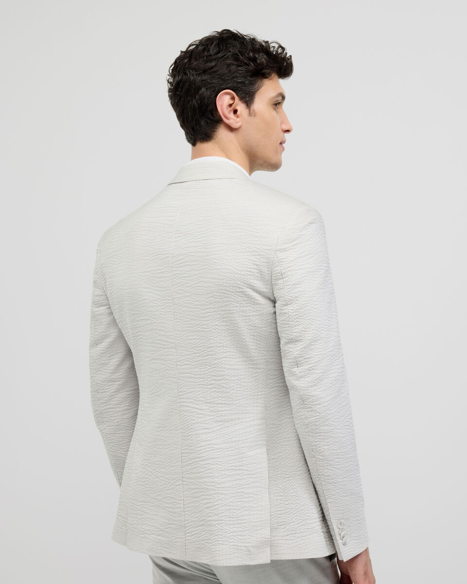 Striped Seersucker Blazer, Light Grey, hi-res